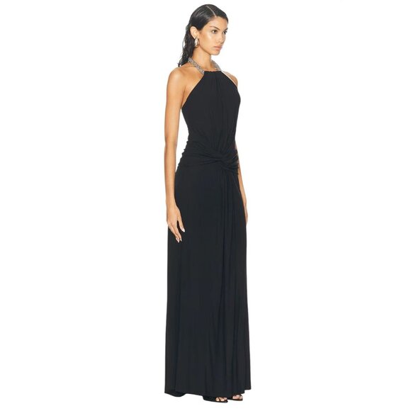 Jonathan Simkhai Annabelle Halter Gown in Black 8 New Womens Maxi Dress - Picture 4 of 16
